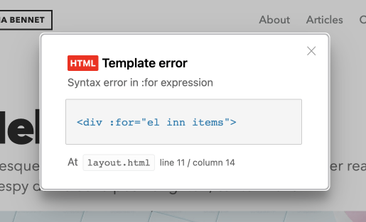 Layout error